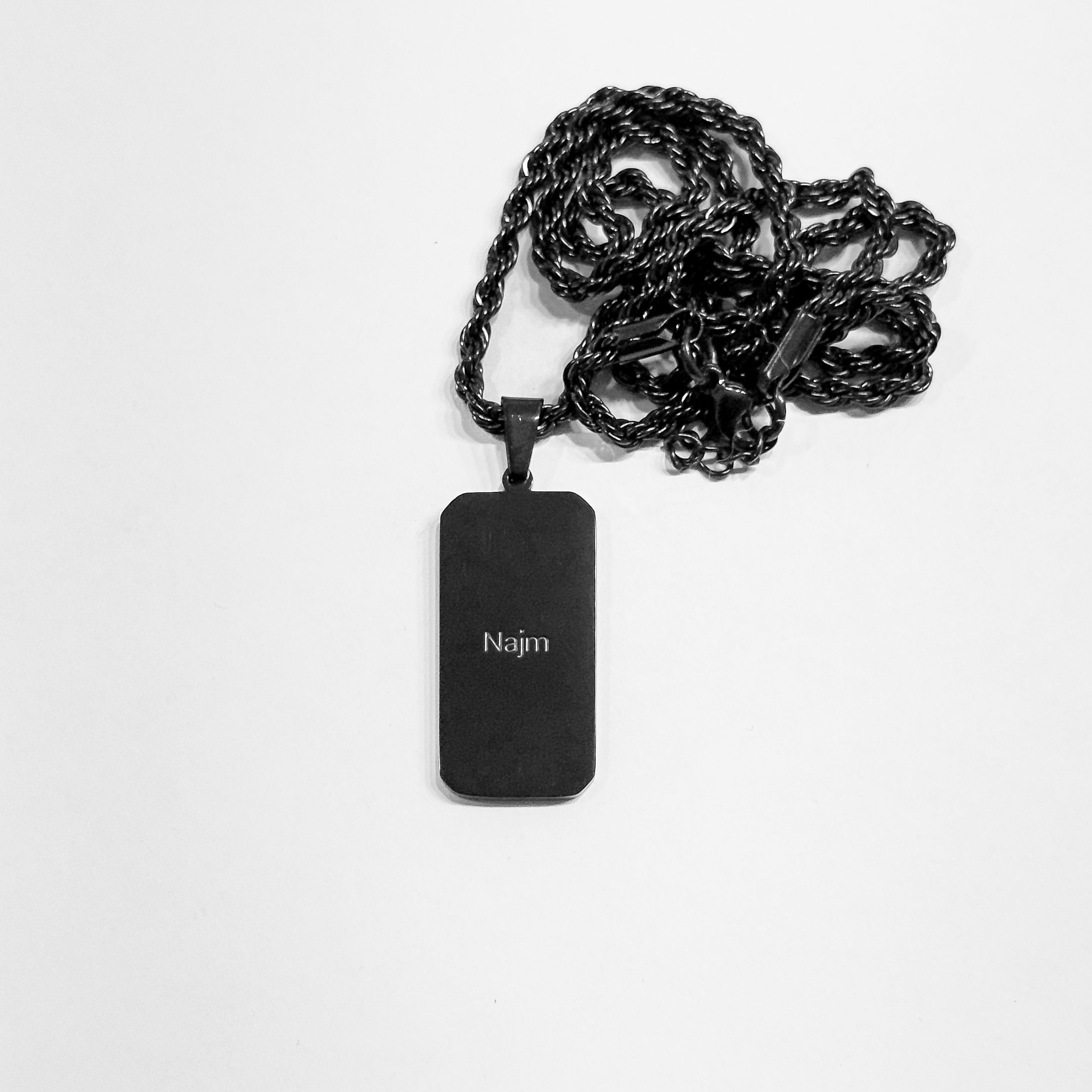 Ayatul Kursi Tag Necklace - Black