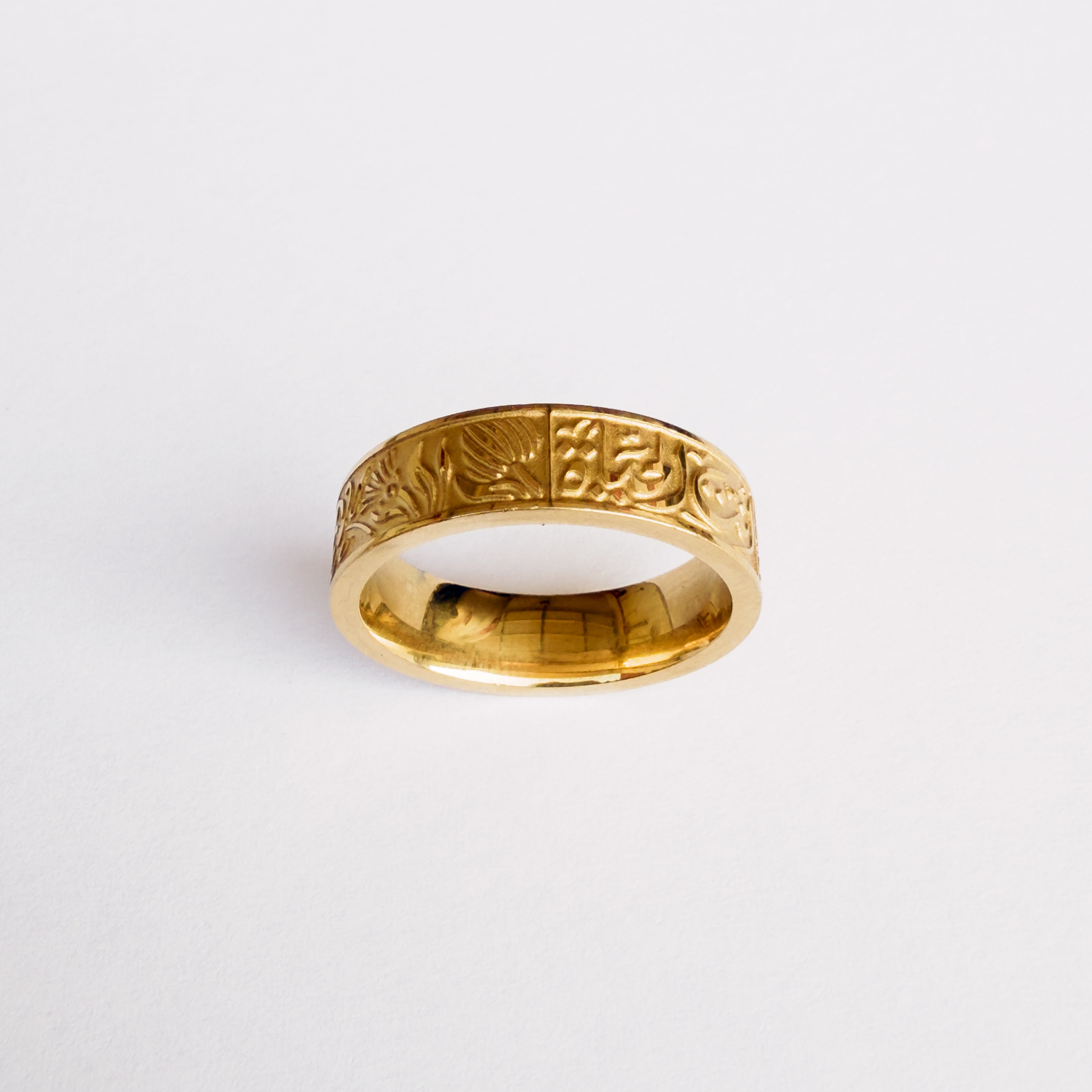 Lotus Calligraphy Ring - Gold