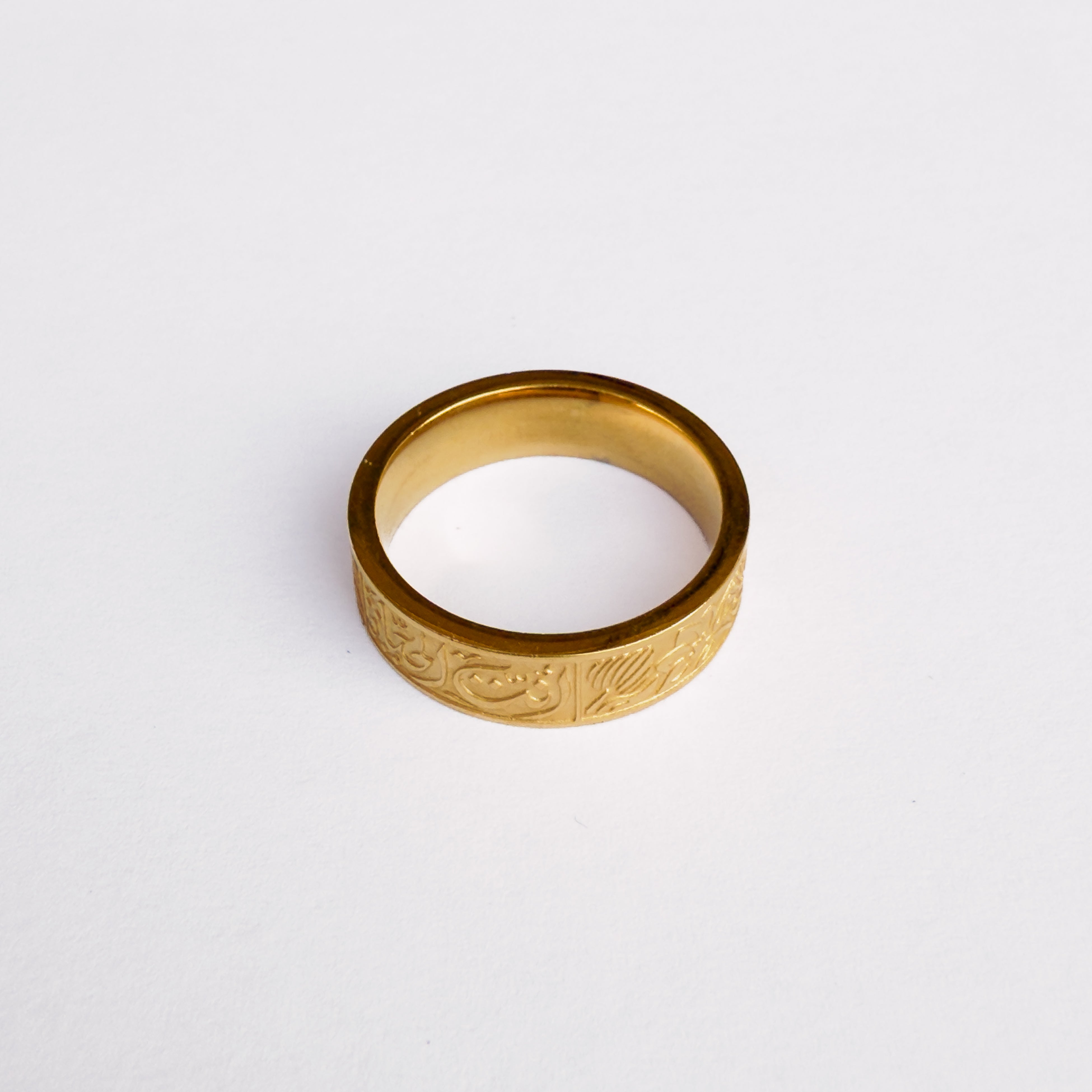 Lotus Calligraphy Ring - Gold